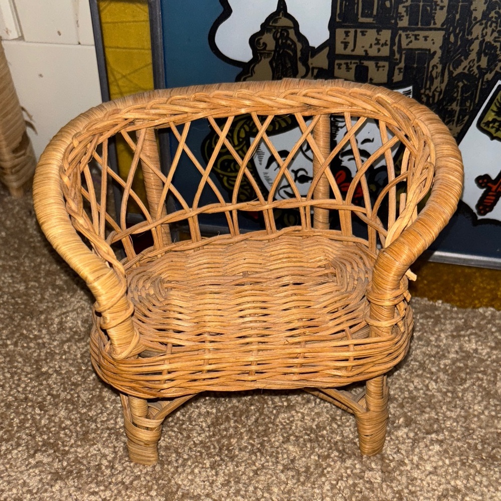 Vintage Wicker Doll Chair